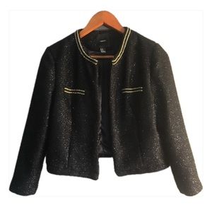 Forever 21 Cropped Black/Gold Blazer